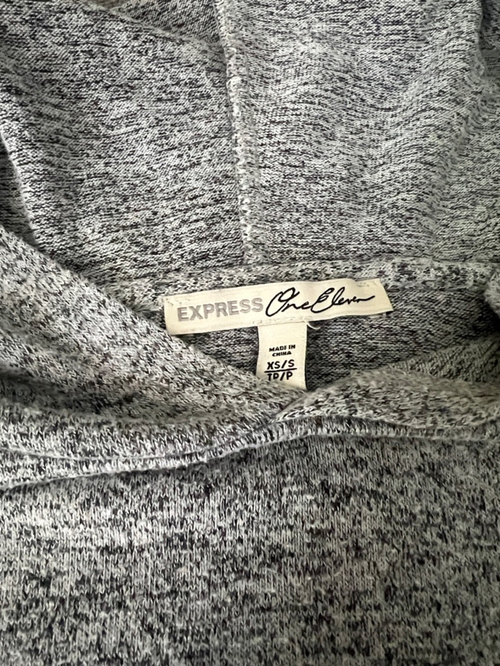 Express Heather Gray Sweater Hoodie – Lightweight Knit